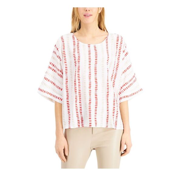 ALFANI Womens Kimono Sleeve Scoop Neck Top - Picture 1 of 4